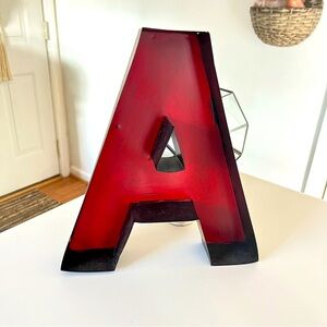 Red And Black Painted Metal Letter A Wall Sign